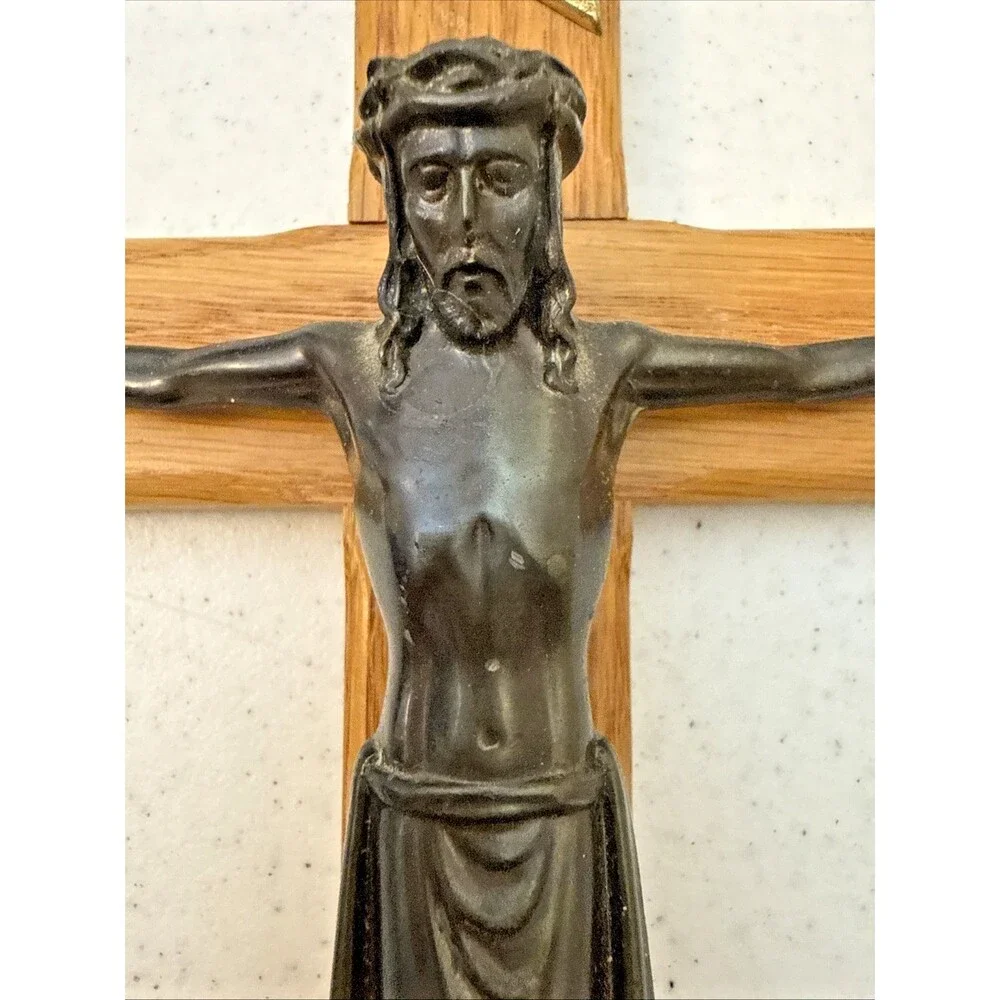 Wooden Wall Crucifix Cross Jesus INRI Religious Catholic Wall Hang